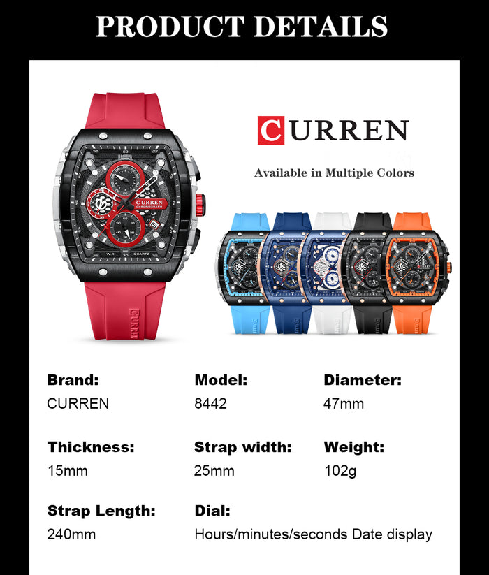 CURREN 8442 / SILICONA · 6 COLORES