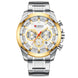 Reloj CURREN 8361 para hombre, correa negra y esfera negra con detalles dorados