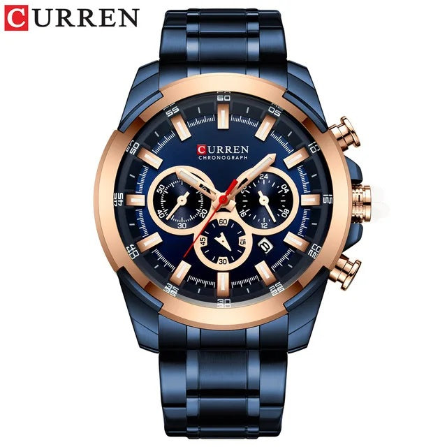 Reloj CURREN 8361 en color azul con pulsera metálica azul