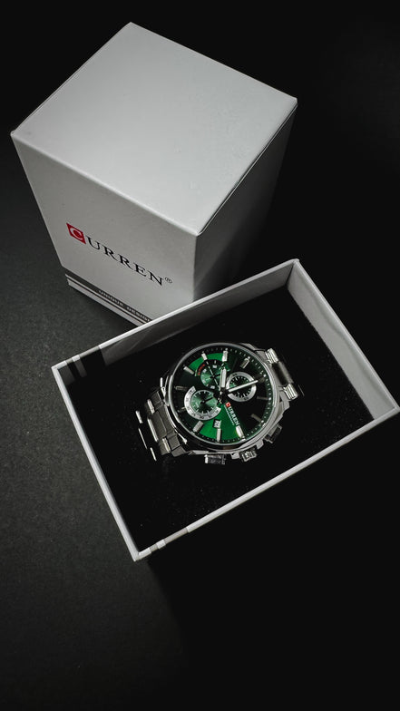 CURREN 8475 / PLATEADO – VERDE