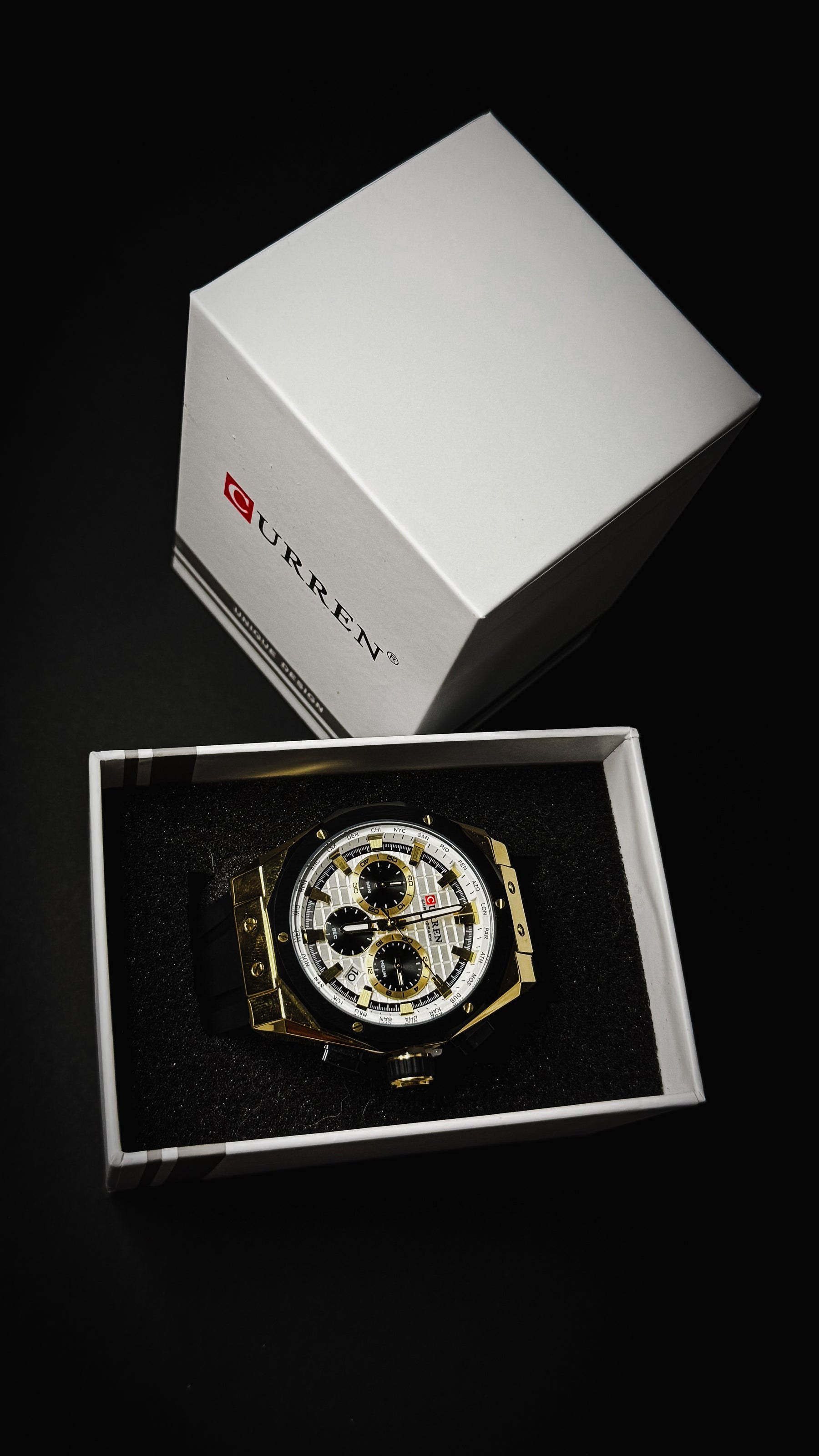 CURREN 8464 / NEGRO – BLANCO