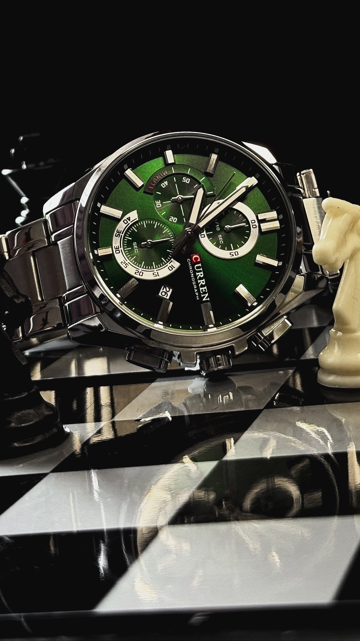 CURREN 8475 / PLATEADO – VERDE