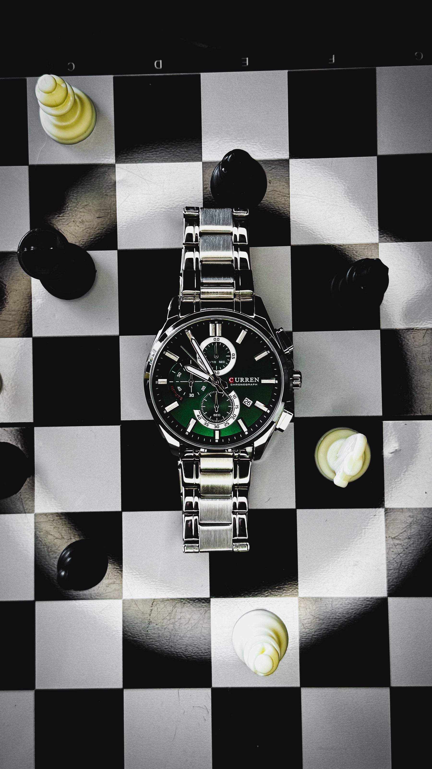 CURREN 8475 / PLATEADO – VERDE